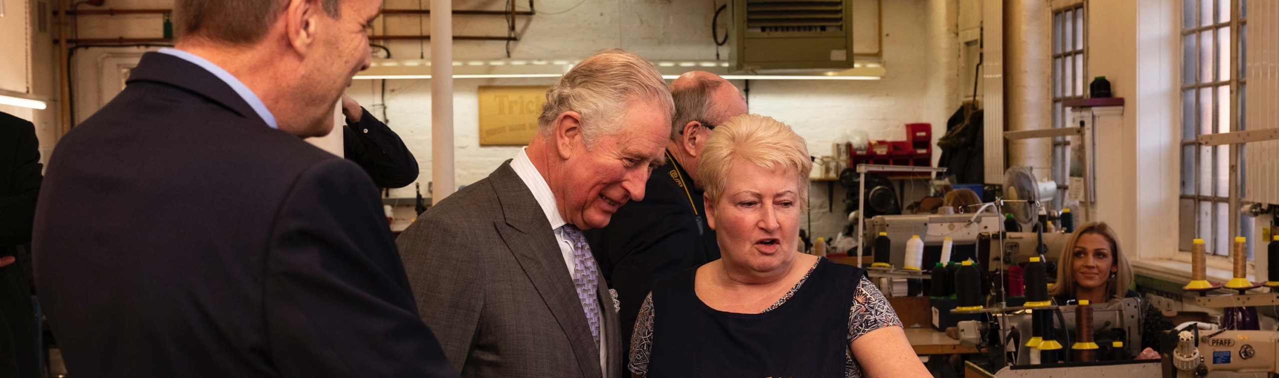 Prince Charles visits the Boot and Shoe industry in Northampton