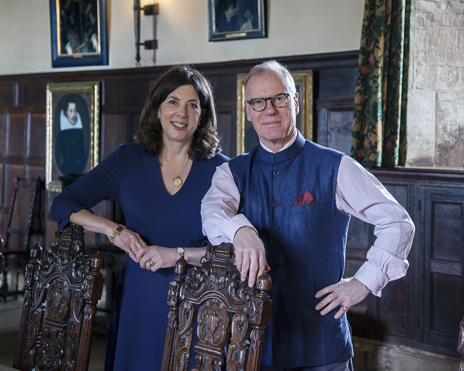 Lizzie and James at home in Rockingham Castle