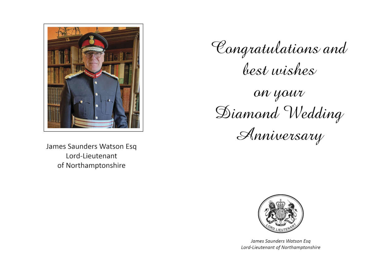 Lord-Lieutenant Card for Diamond Anniversary - Inside of Card